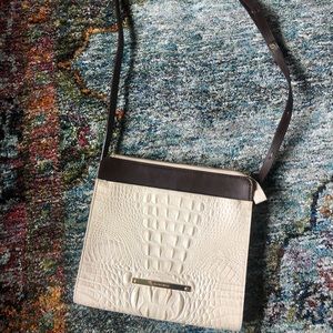 Brahmin ivory/tan crossbody bag